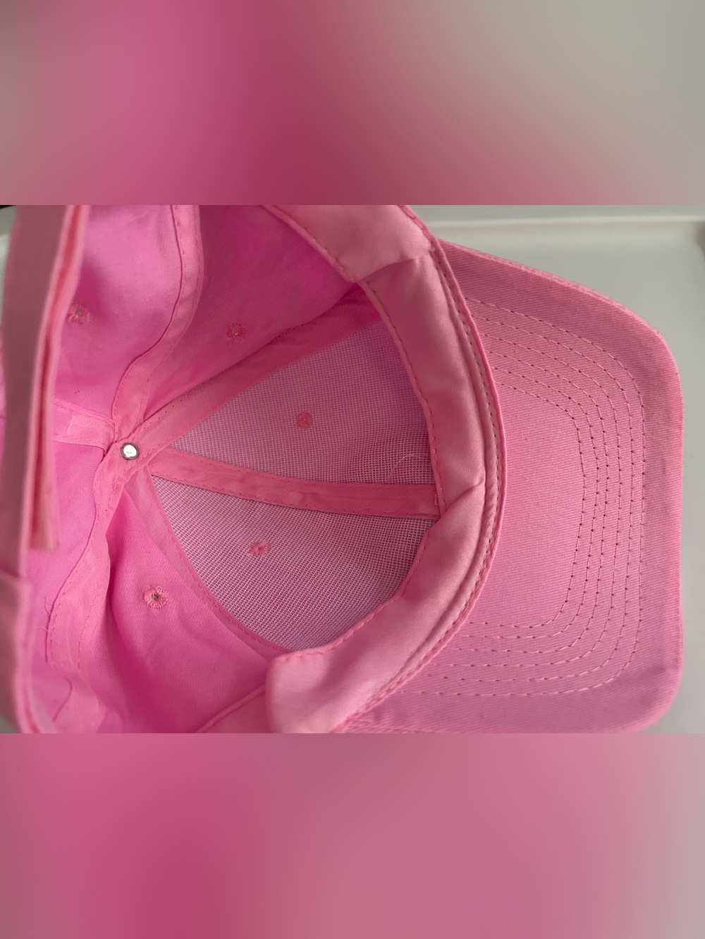 Handmade Pink Rainbow Awareness Ribbon Rhinestone Hat NWT - Picture 5 of 5